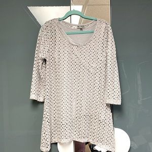 Like New silver blouse with under cami.